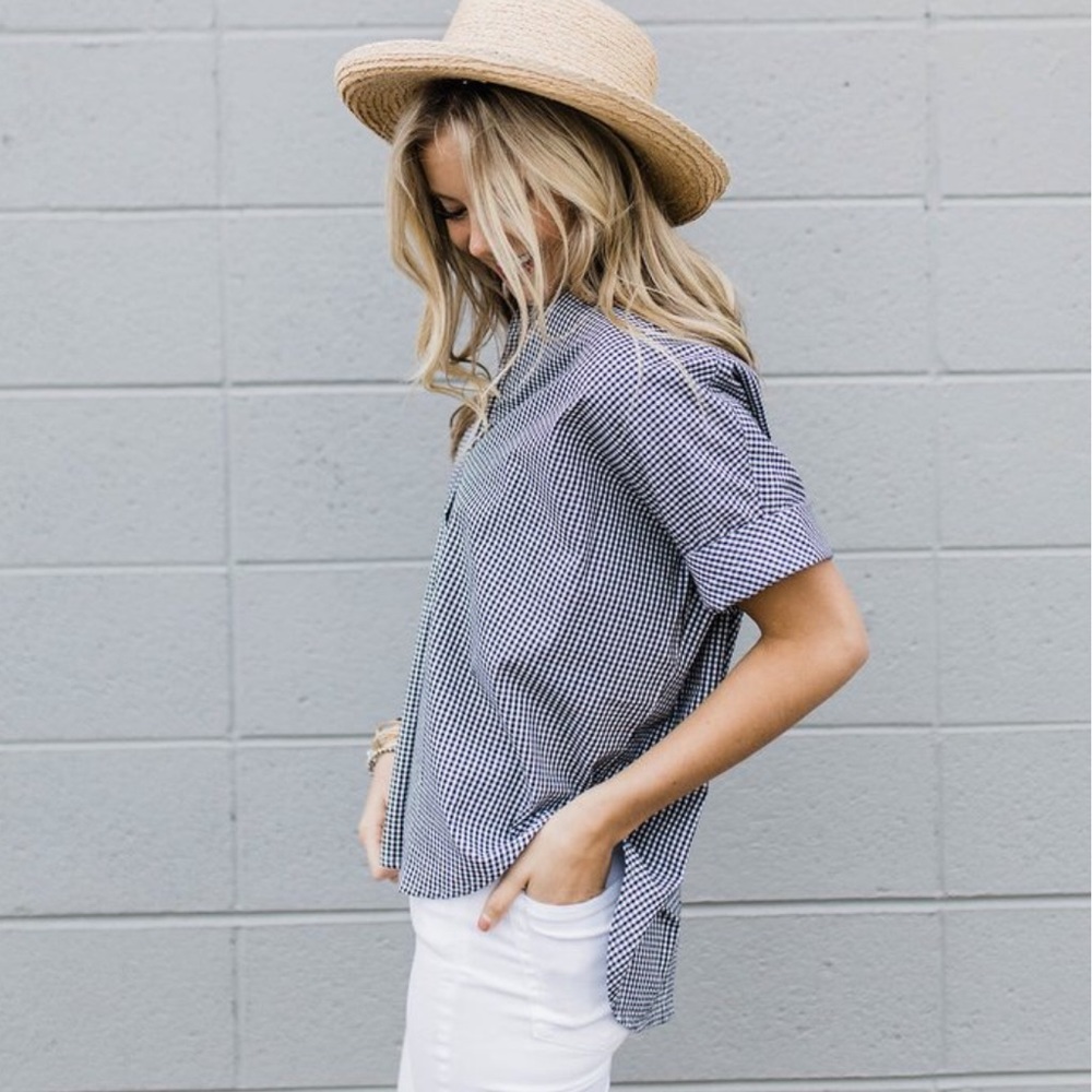 Roolee Button Back Gingham Top - image 4